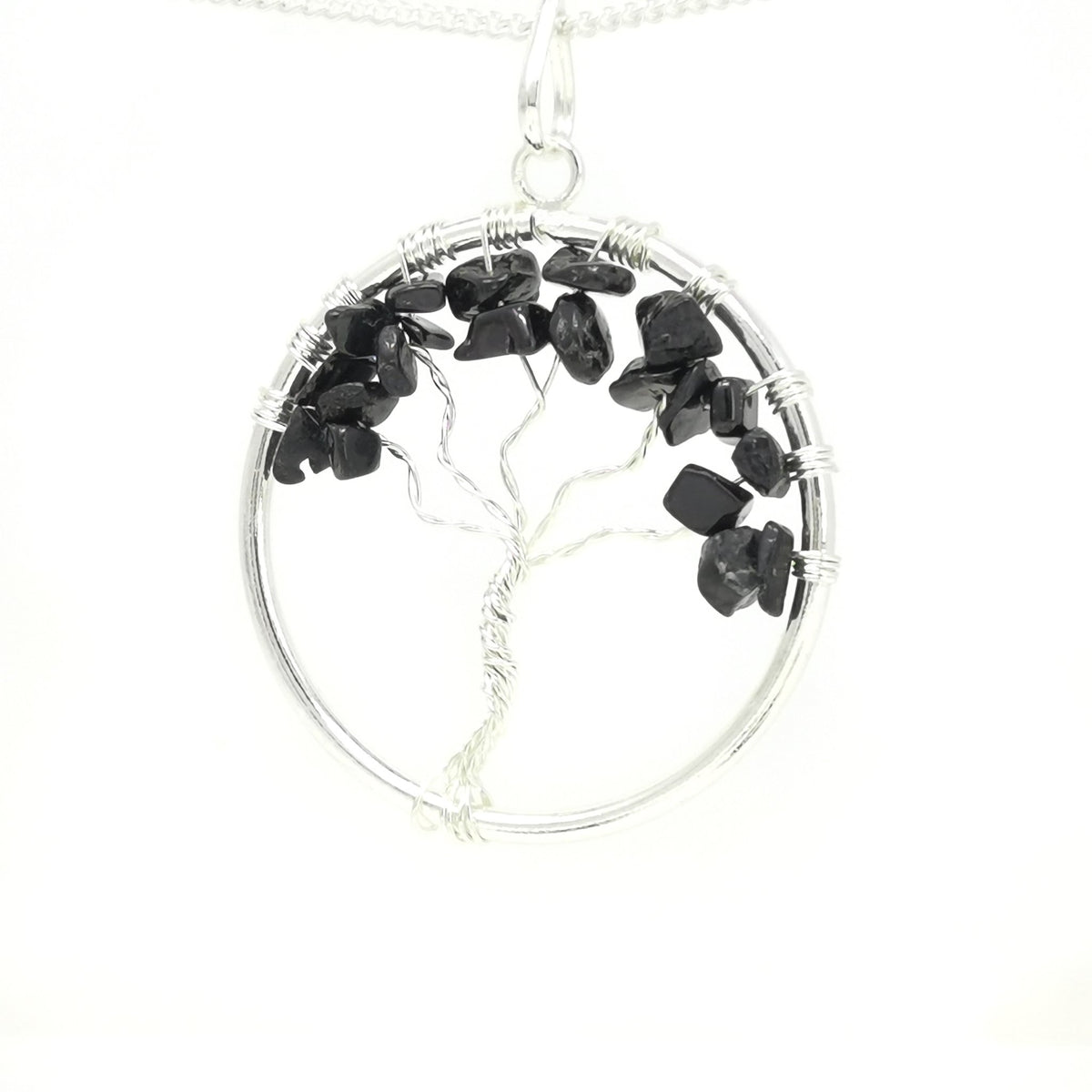 Tree of Life wire wrap pendant – gemstone chip variety 15