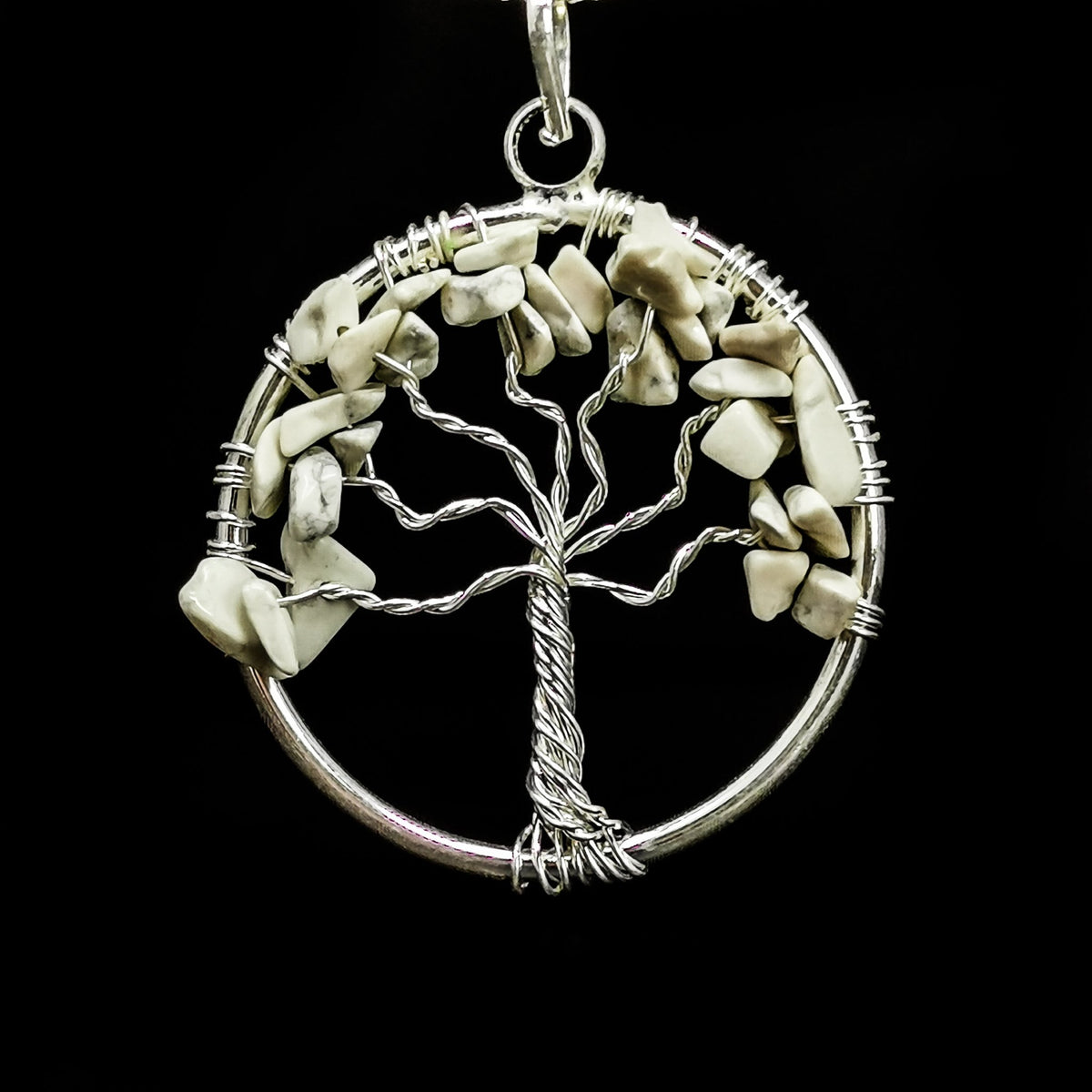 Tree of Life wire wrap pendant – gemstone chip variety 9