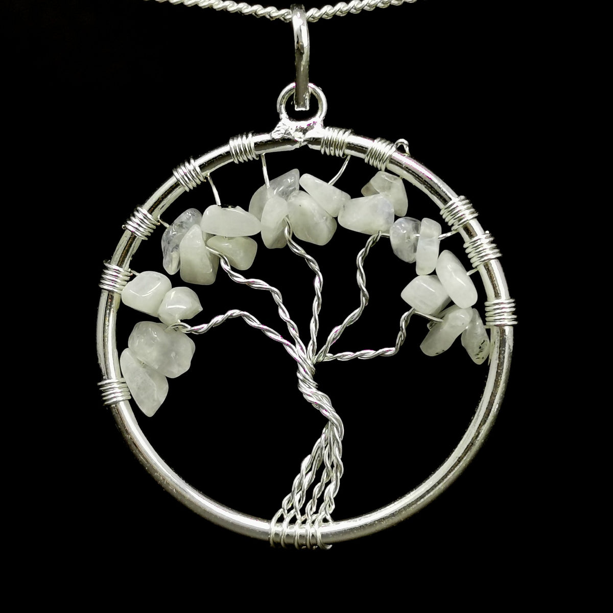 Tree of Life wire wrap pendant – gemstone chip variety 5