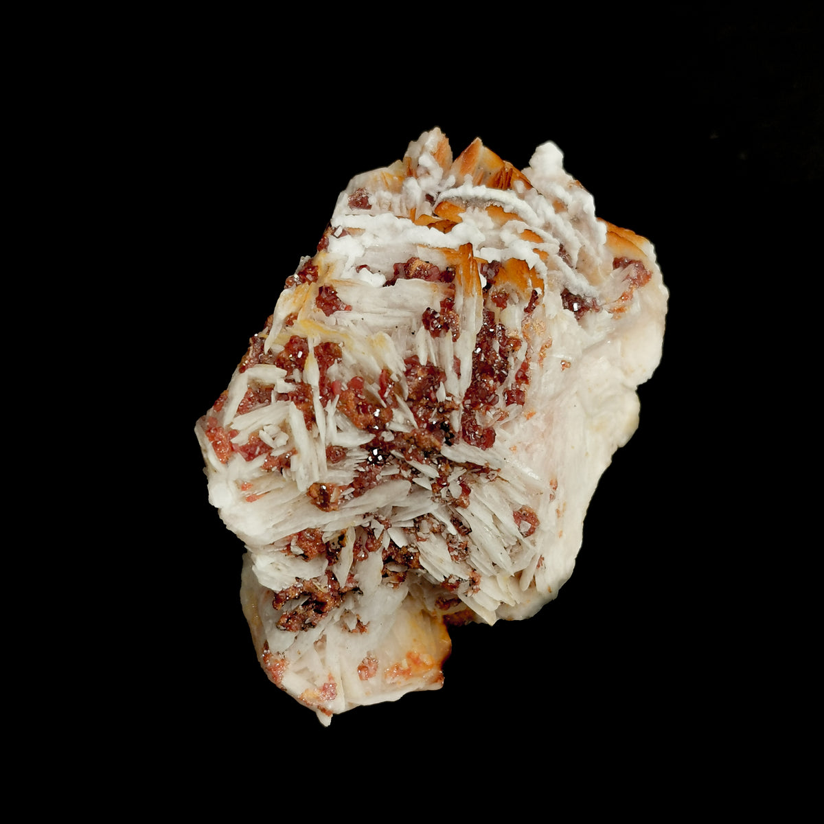 Barite with vanadinite, Morocco: single specimen