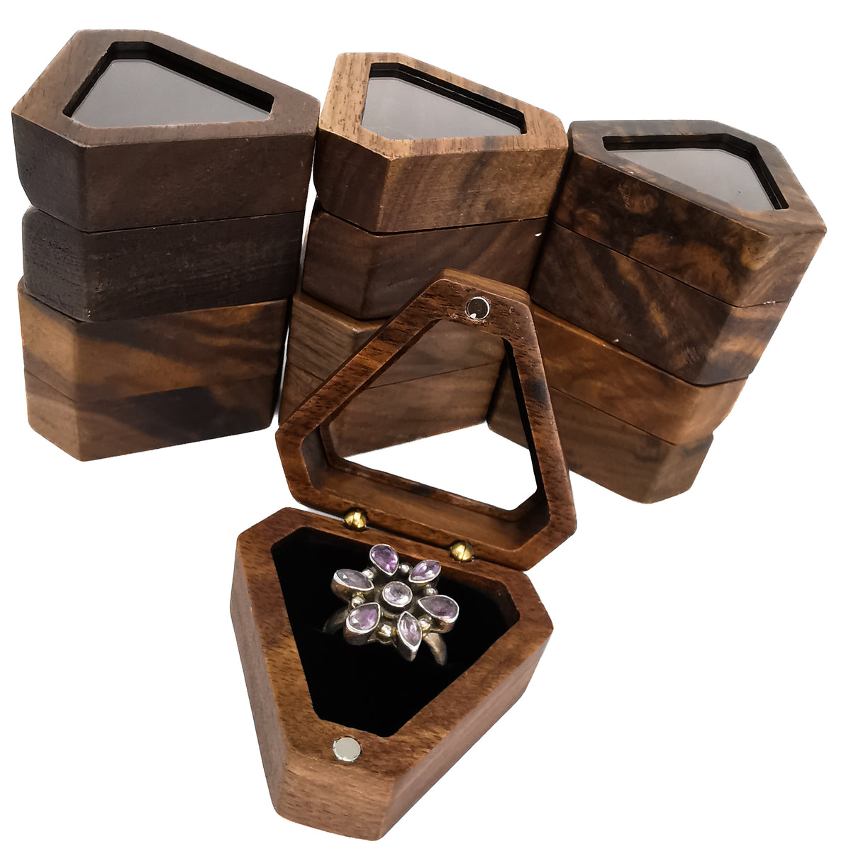 Wooden Ring Box - Triangle - China