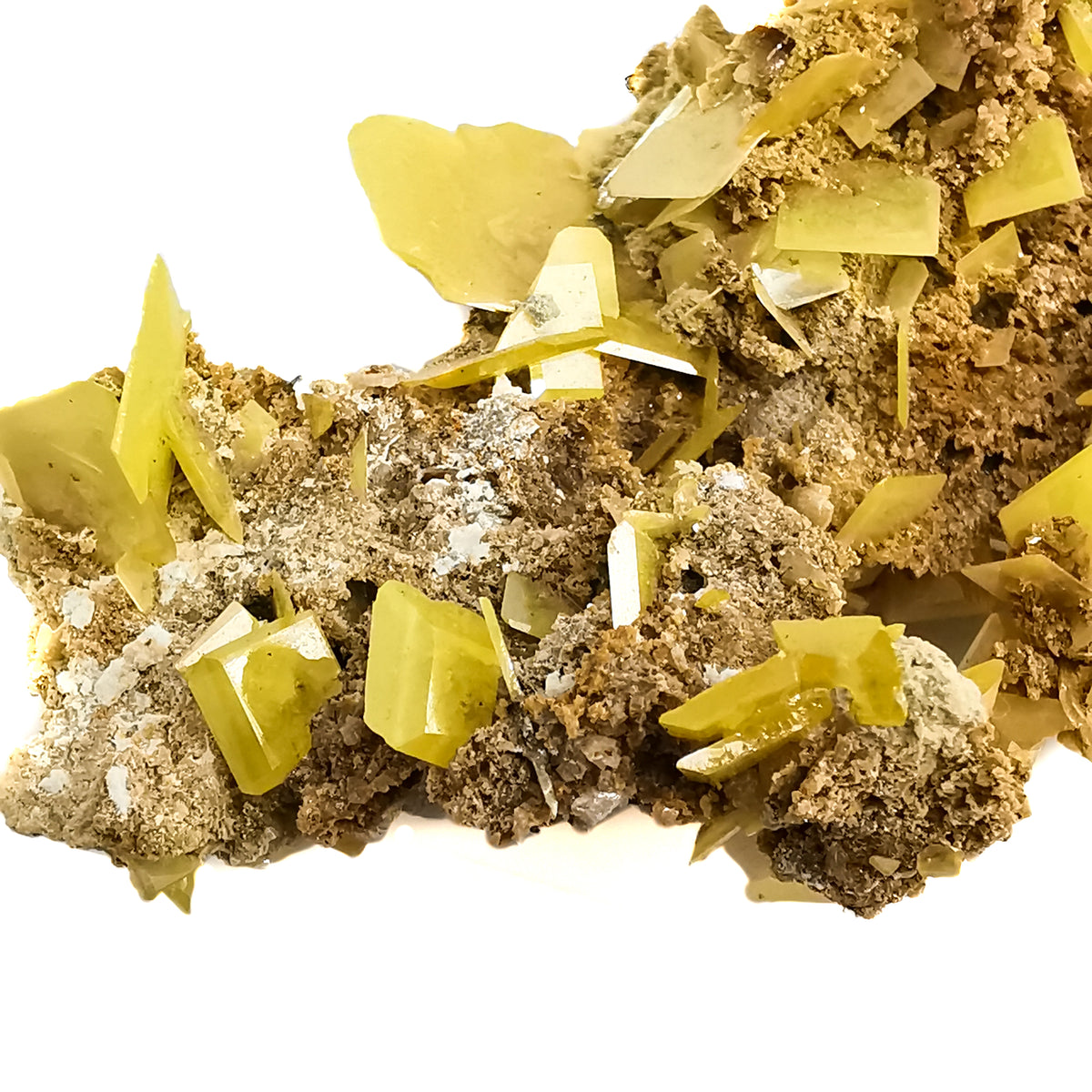 Yellow Wulfenite specimen from Touissit, Morocco.