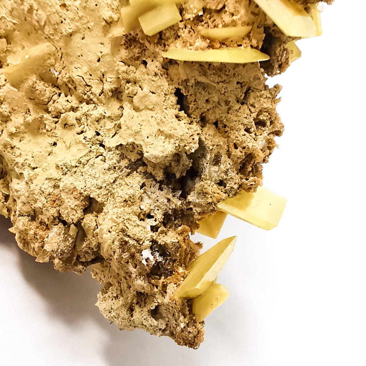Yellow Wulfenite specimen from Touissit, Morocco.
