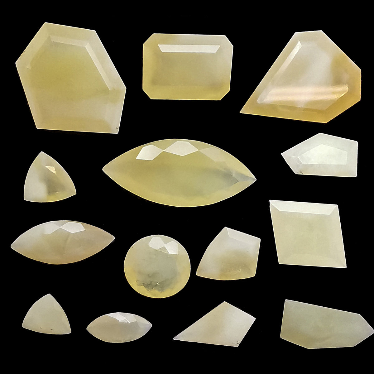Yellow Opal facet, hydrated silica, from Tanzania.