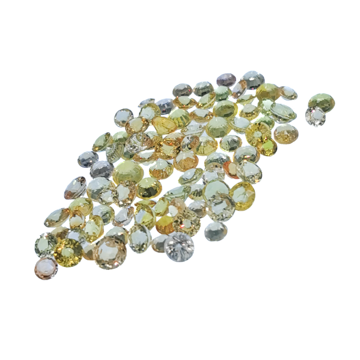 Yellow/Orange Sapphire facet, a variety of corundum.
