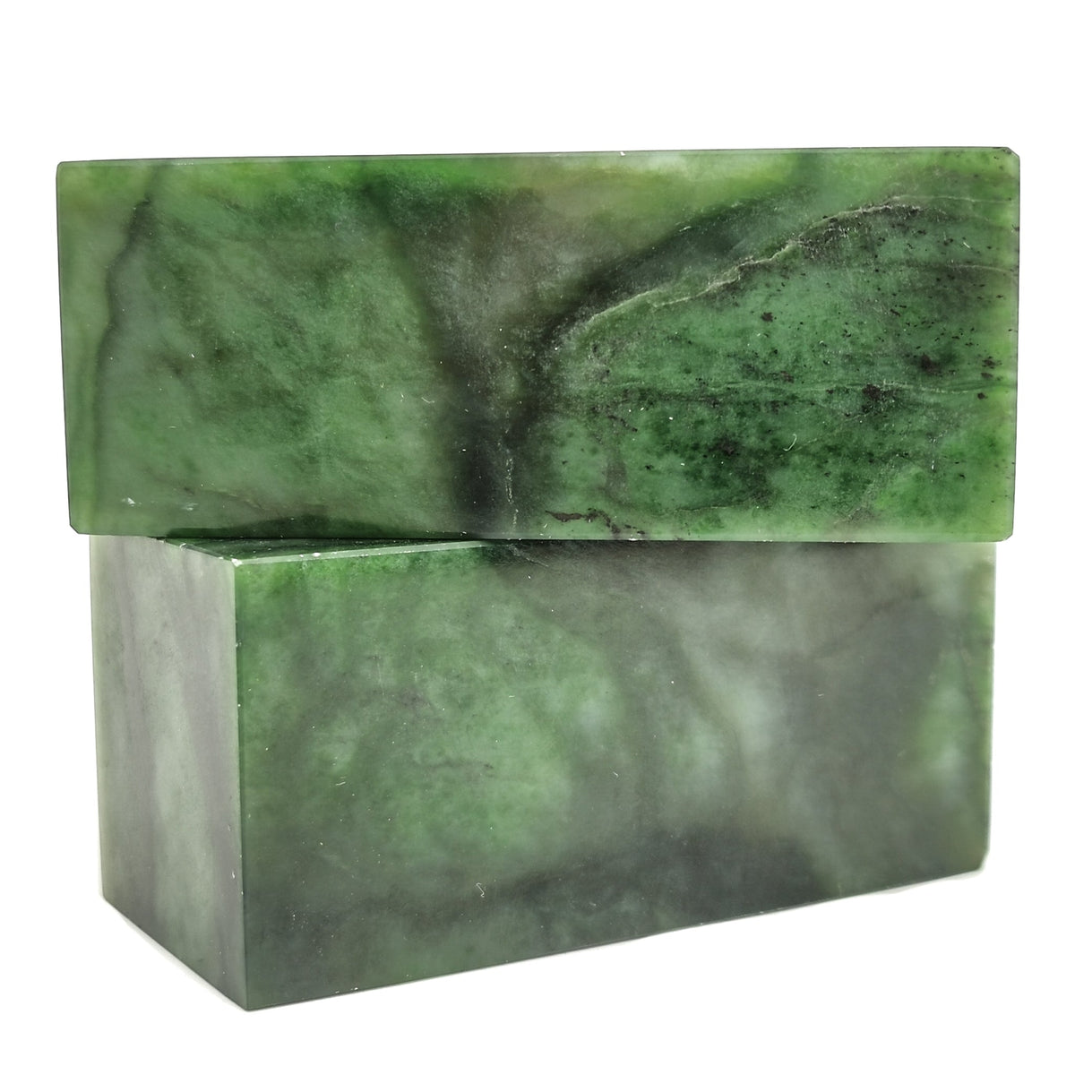 Polished BC nephrite jade block from British Columbia, Canada