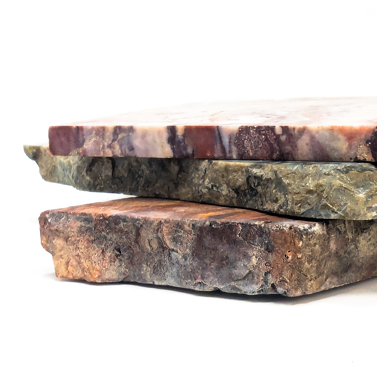 Assorted lapidary slab – two stacked slabs