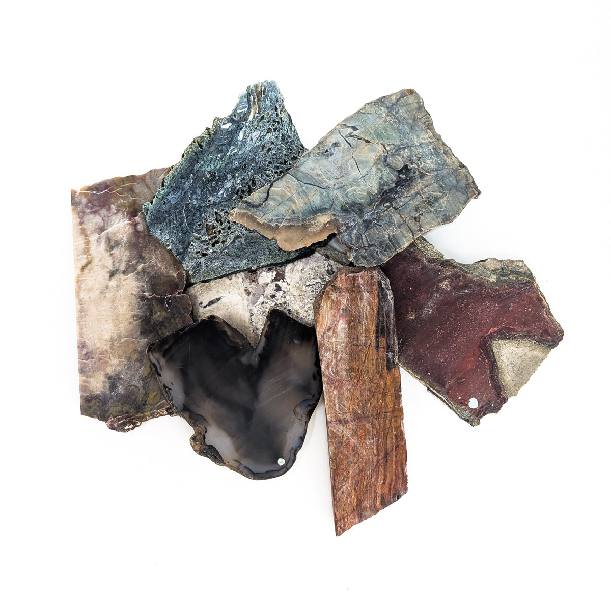 Assorted lapidary slab – stack of slabs