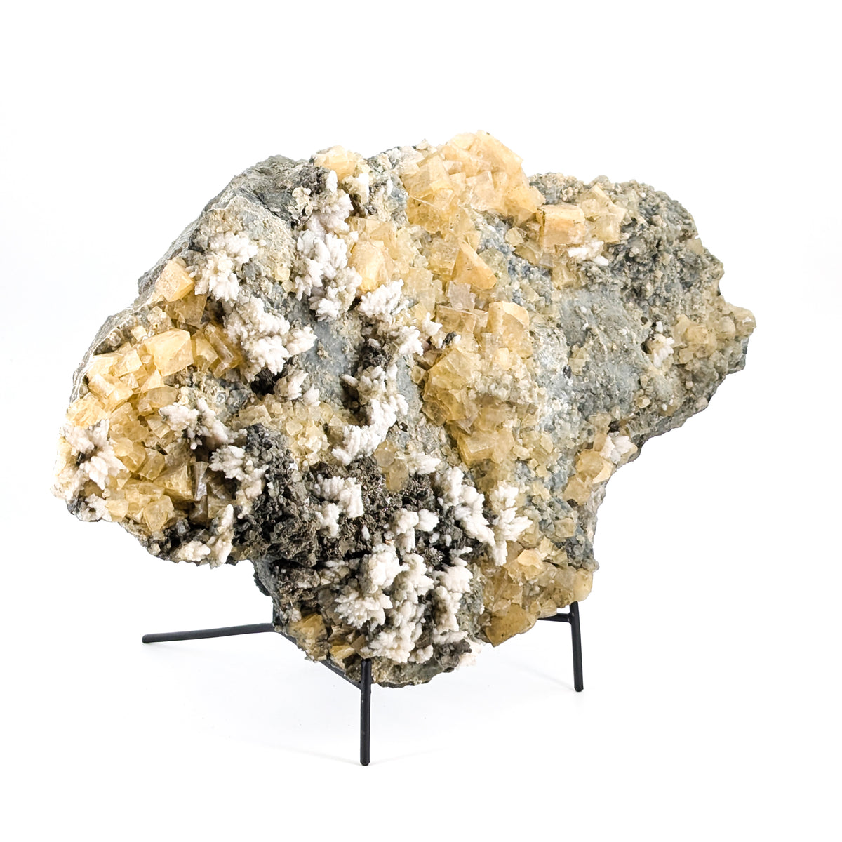 Fluorite with Barite specimen, most likely from Aouli, near Mibladen, Midelt, Morocco.