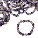 Amethyst - Tumbled Bead Bracelet - Brazil - Crown and Third Eye Chakra