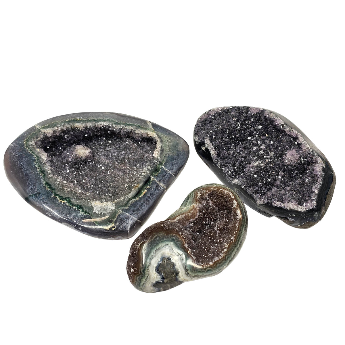 Amethyst Druze - Freeform Palmstone - Brazil - Crown Chakra