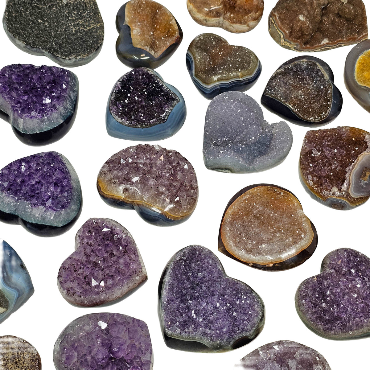 Amethyst Druze - Heart - Brazil - Crown Chakra