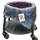 Amethyst - Polished Geode Pair - On Rolling Stands - Statement Specimen