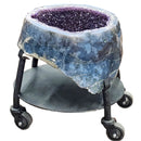 Amethyst - Polished Geode Pair - On Rolling Stands - Statement Specimen