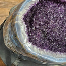 Amethyst - Polished Geode Pair - On Rolling Stands - Statement Specimen