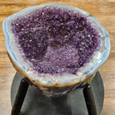 Amethyst - Polished Geode Pair - On Rolling Stands - Statement Specimen