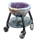 Amethyst - Polished Geode Pair - On Rolling Stands - Statement Specimen