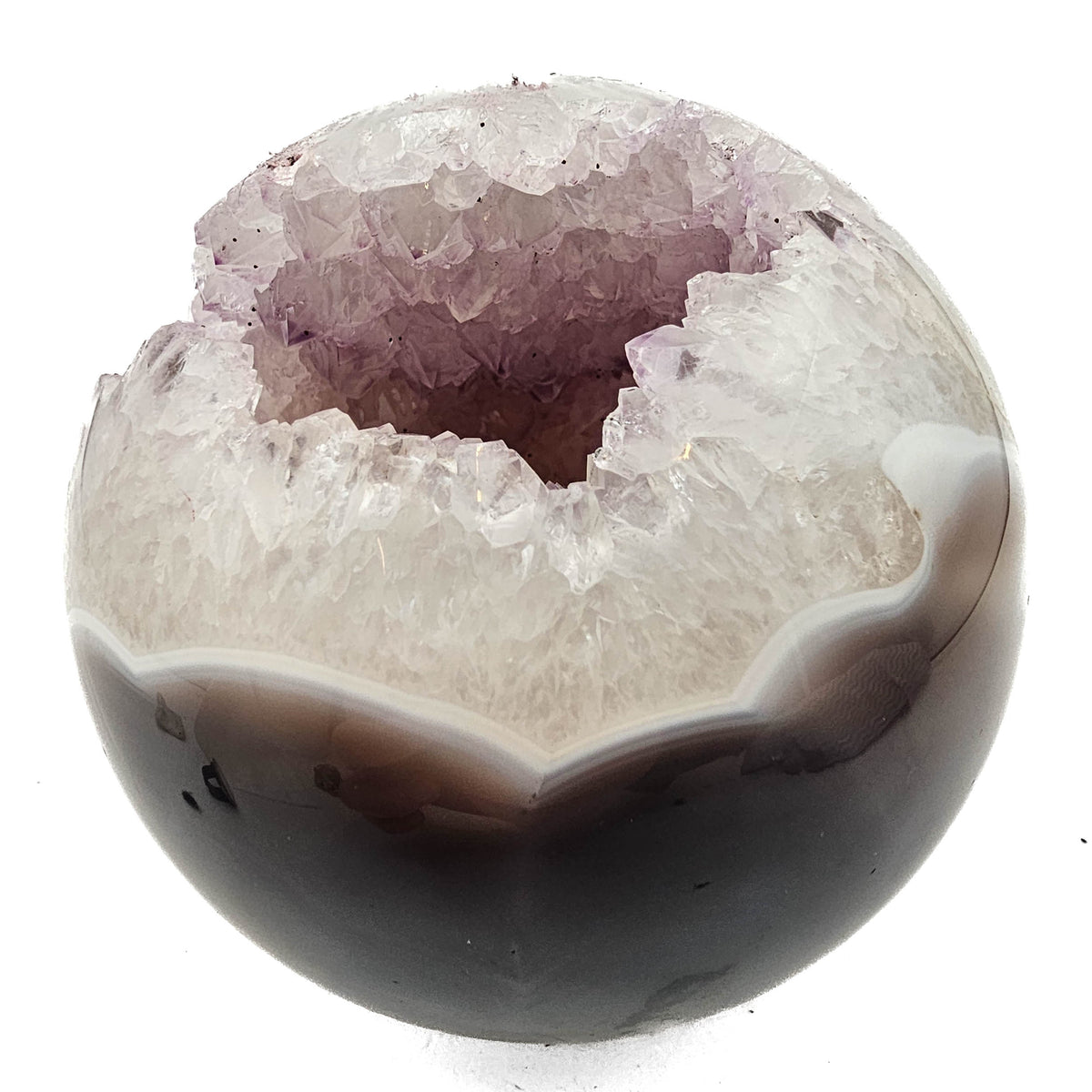 Amethyst sphere specimen, a variety of quartz, from Rio Grande do Sul, Brazil.