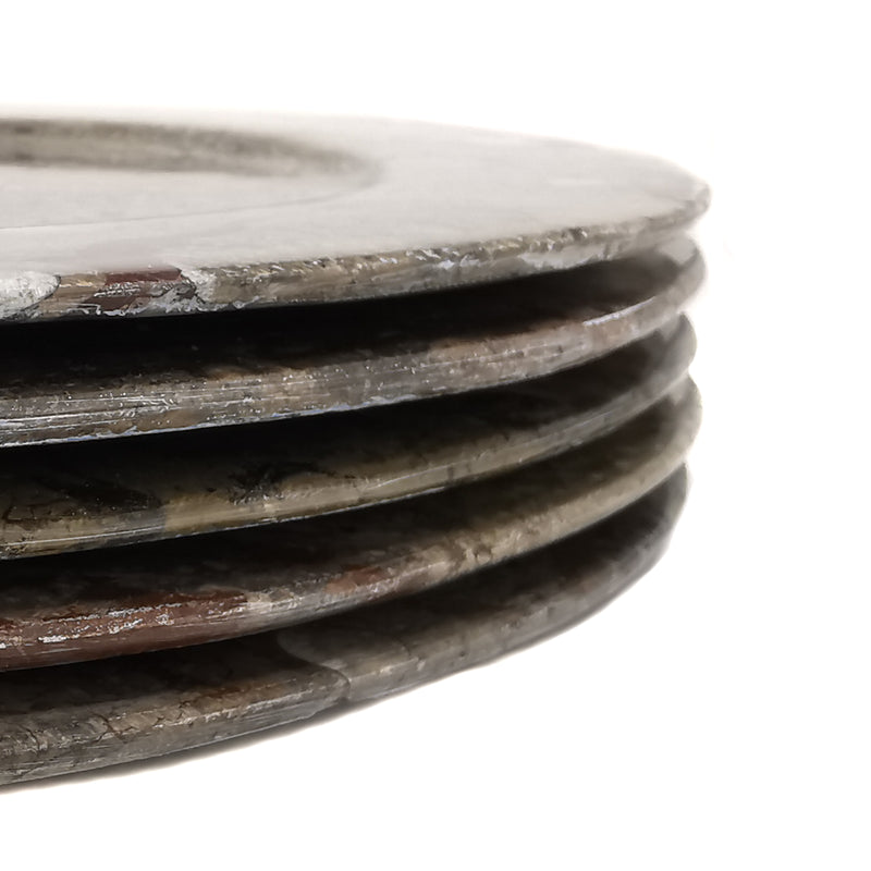 Ammonite & Orthoceras - Round Dish - Fossil