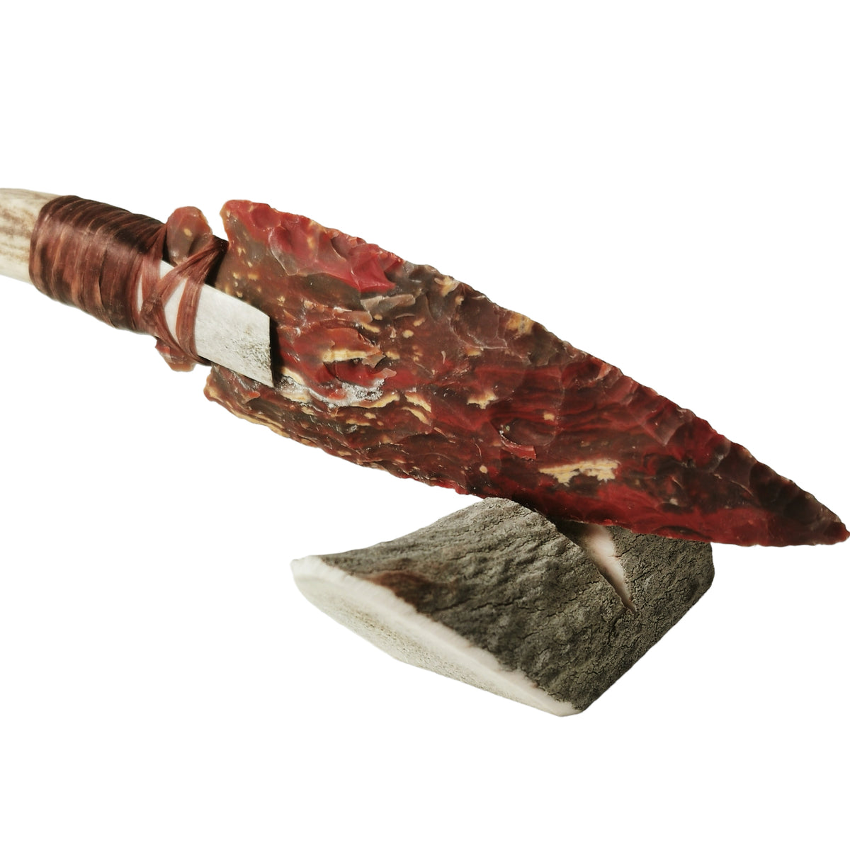 Antler knife stand – with red blade