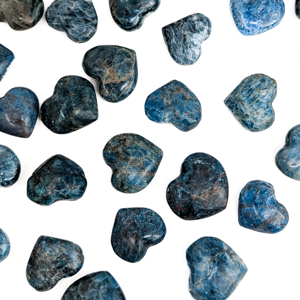 Blue Apatite heart from Madagascar.