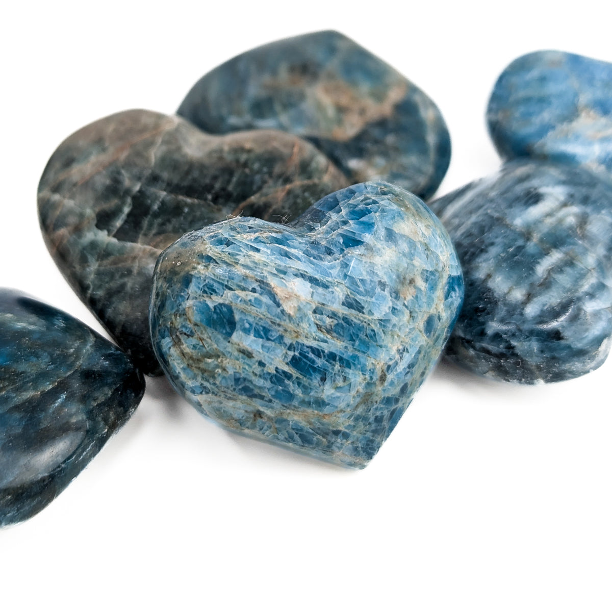 Blue Apatite heart from Madagascar.