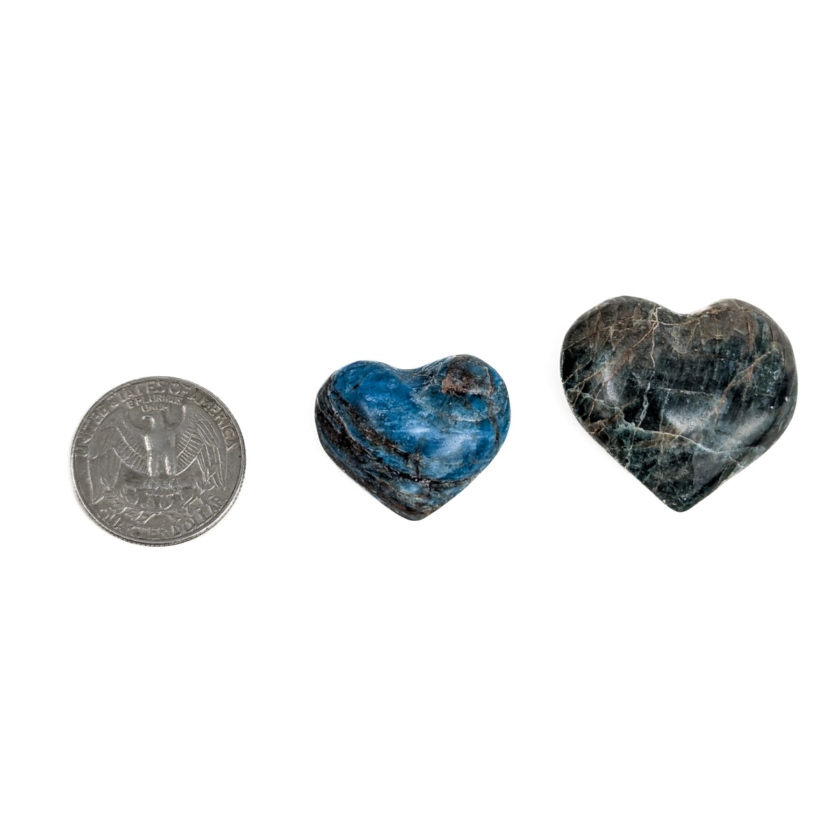 Blue Apatite heart from Madagascar.