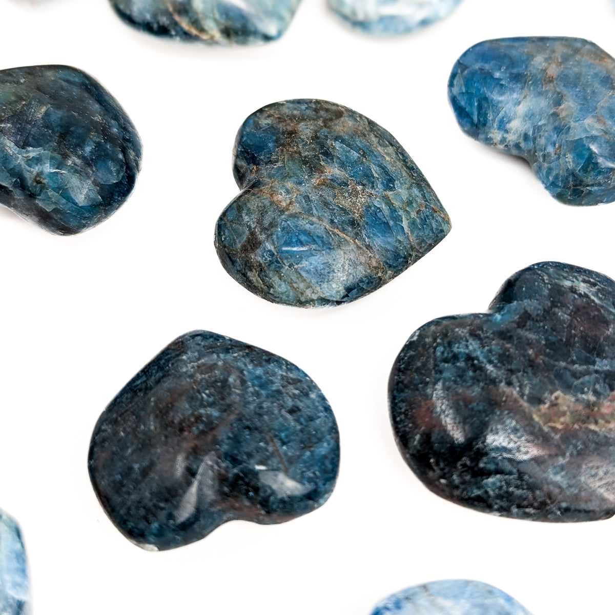 Blue Apatite heart from Madagascar.