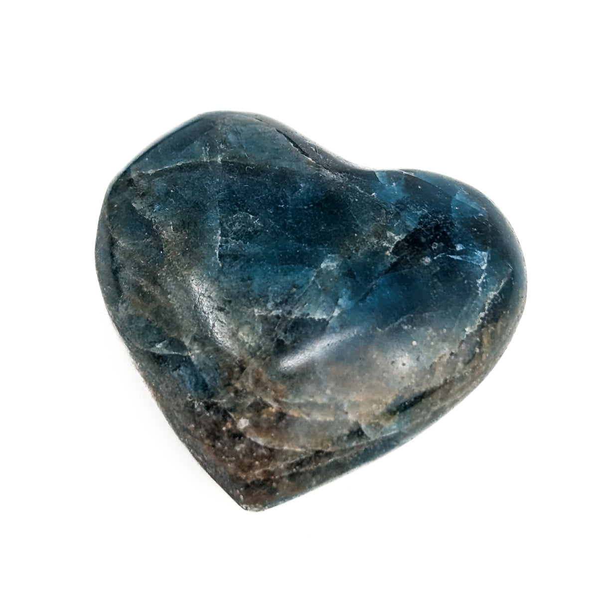Blue Apatite heart from Madagascar.