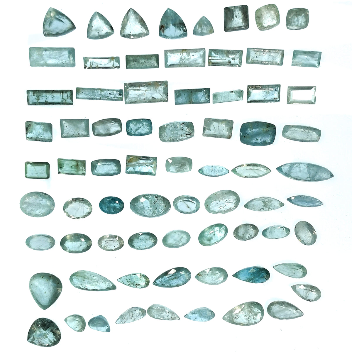 Aquamarine facet, a variety of beryl.