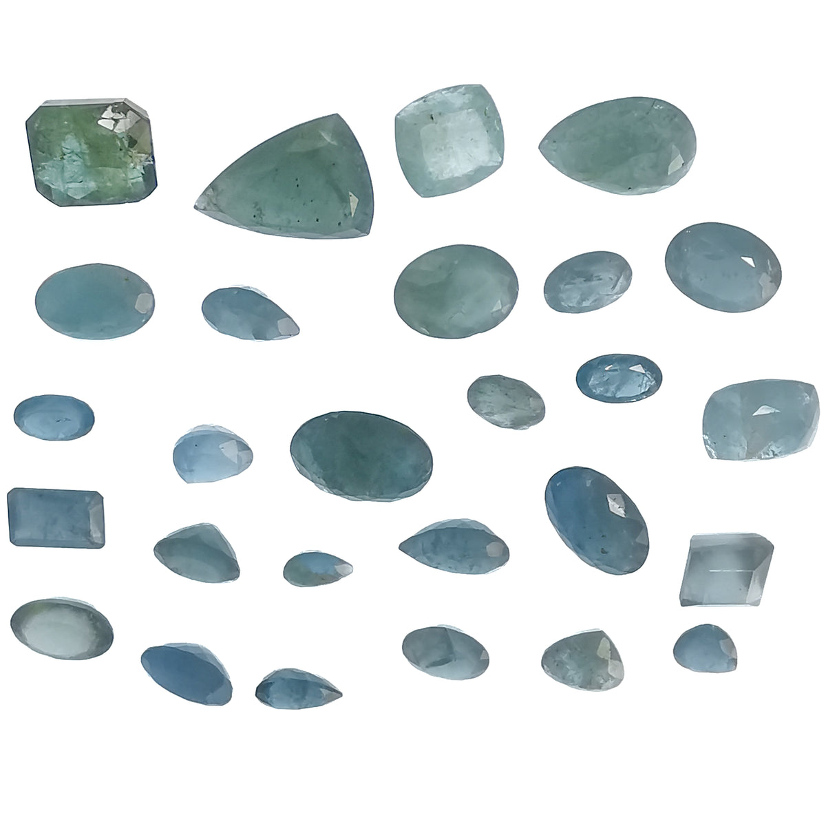 Aquamarine facet, a variety of beryl.