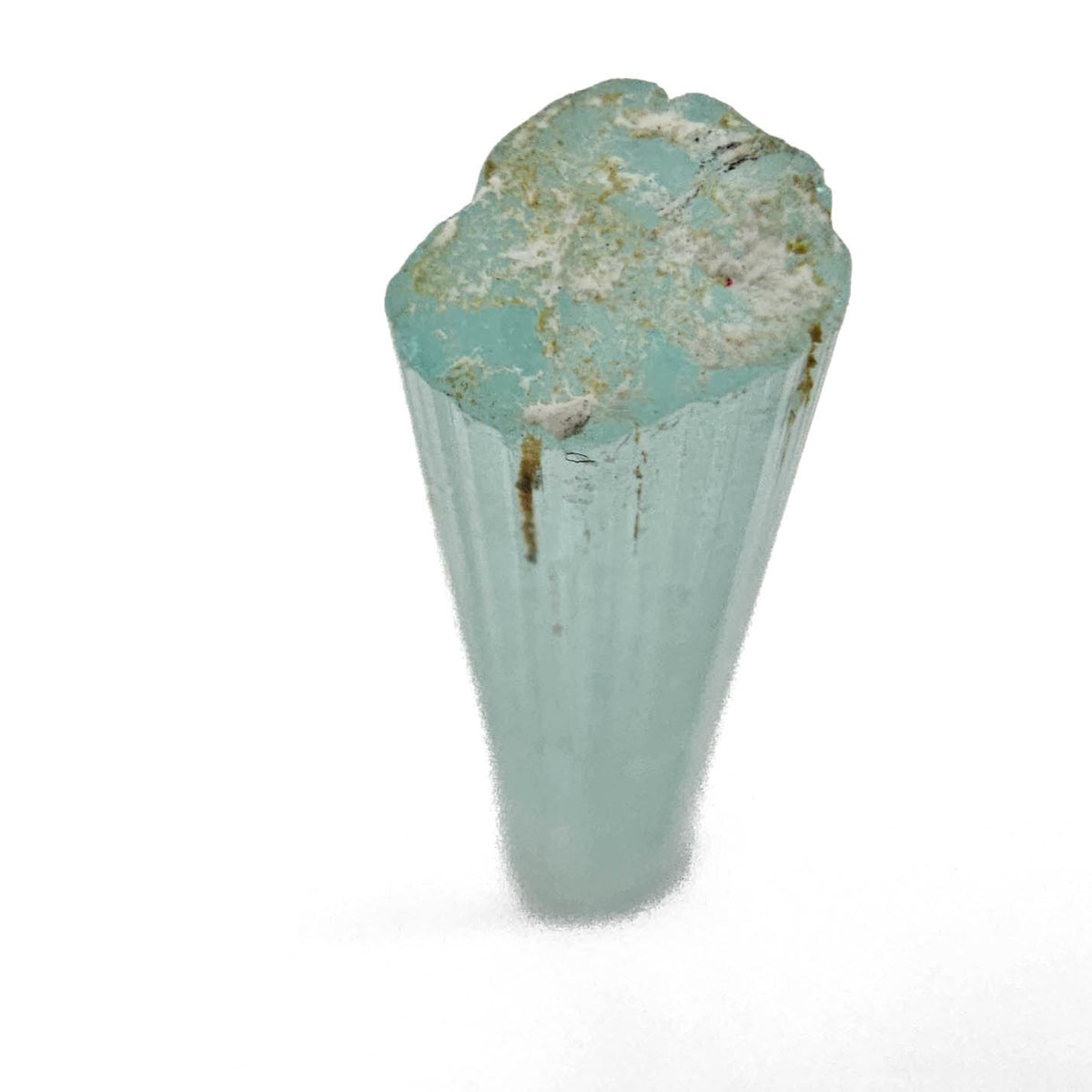 Aquamarine specimen, a variety of beryl, from Shigar Valley, Skardu District, Gilgit-Baltistan, Pakistan.