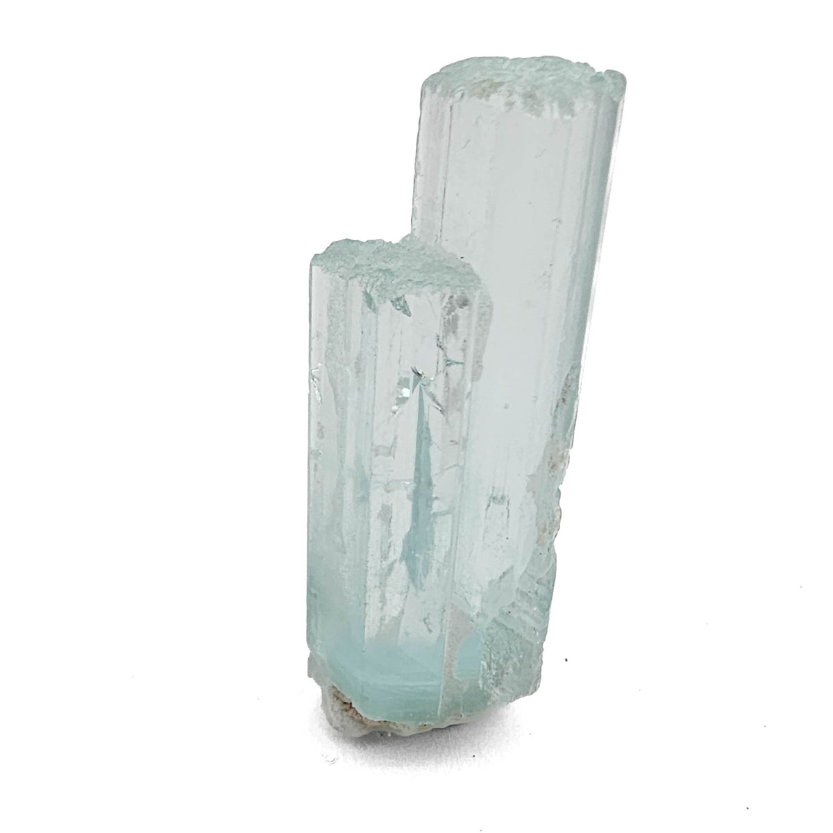 Aquamarine specimen, a variety of beryl, from Shigar Valley, Skardu District, Gilgit-Baltistan, Pakistan.