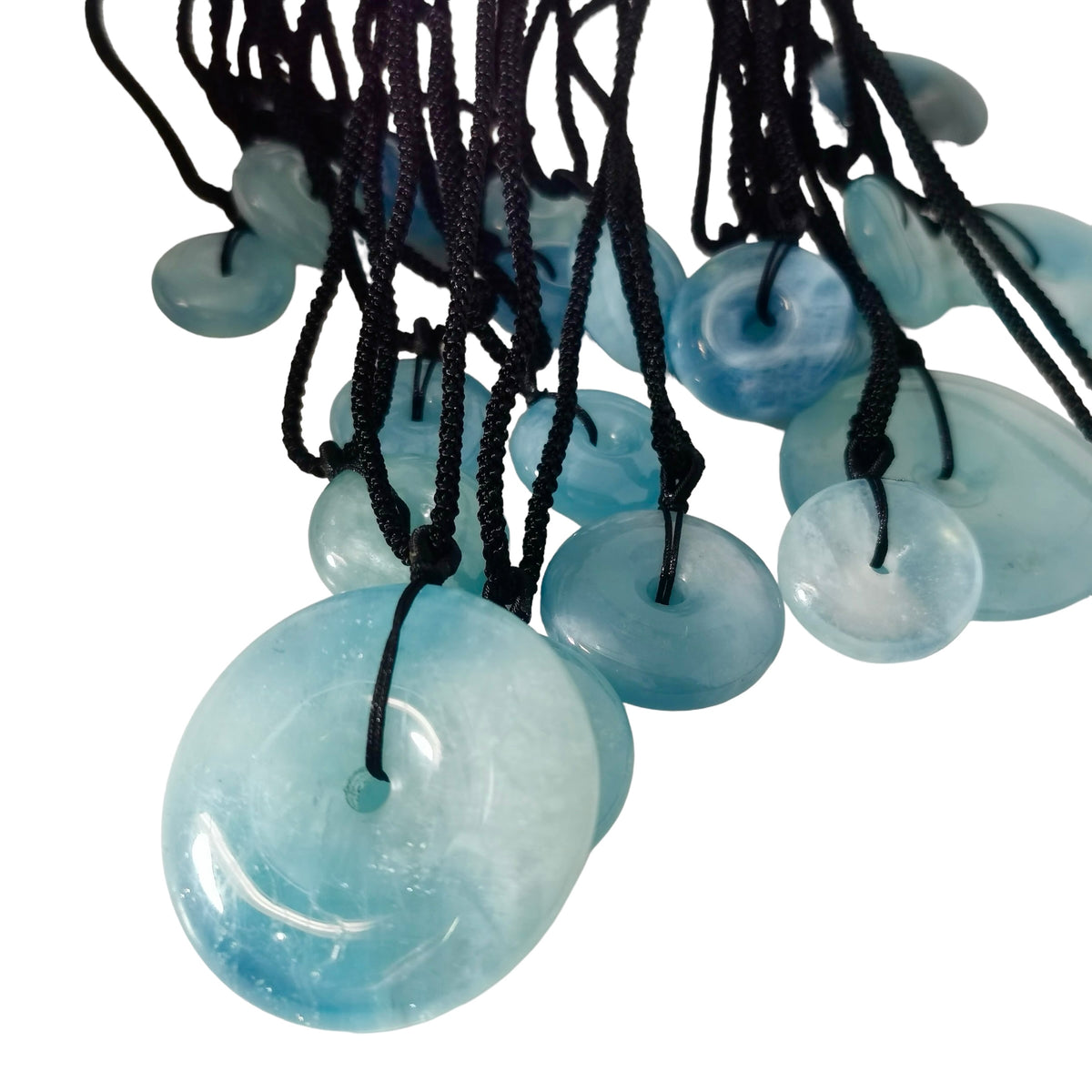 Aquamarine Bi-Disc pendant.