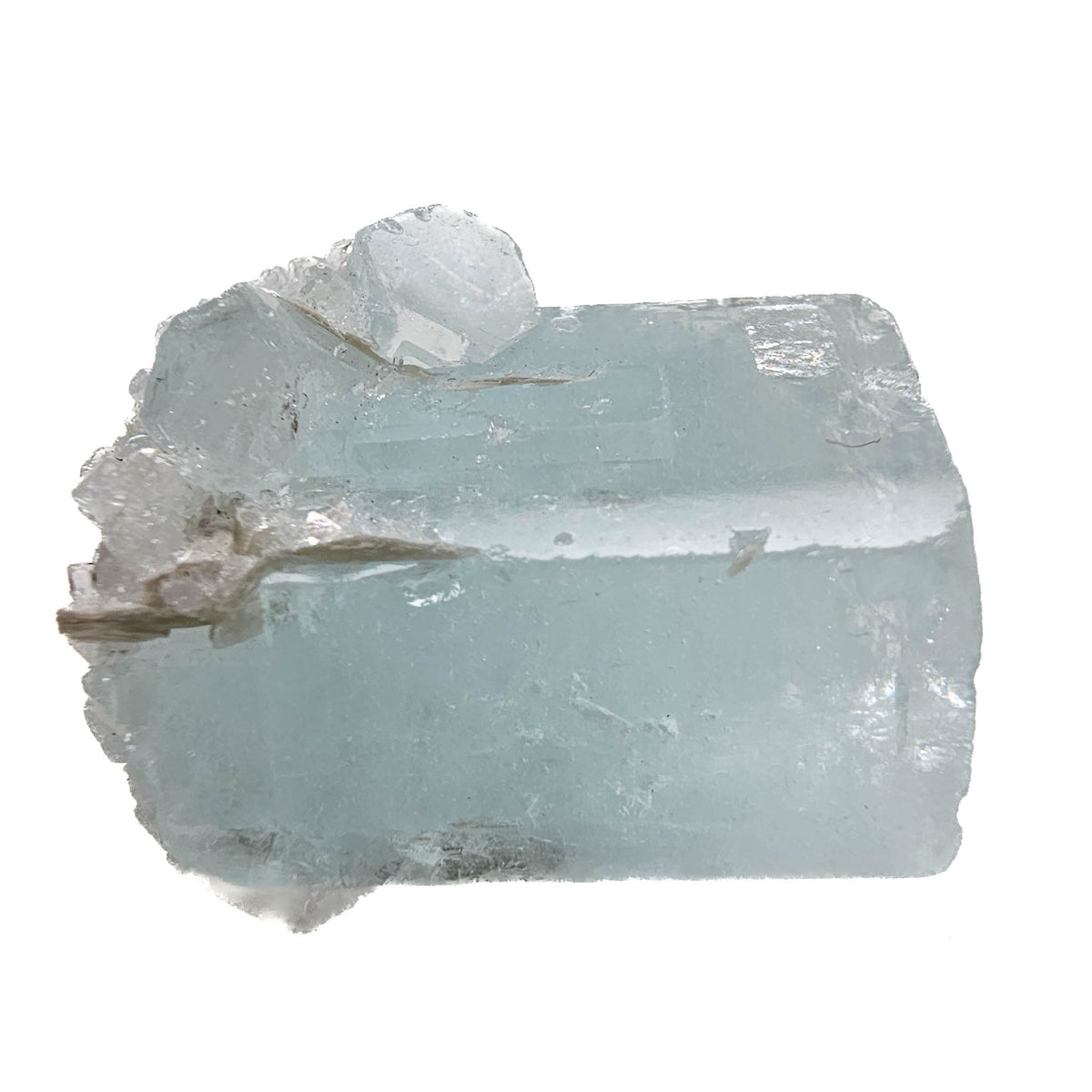 Aquamarine specimen, a variety of beryl, from Shigar Valley, Skardu District, Gilgit-Baltistan, Pakistan.
