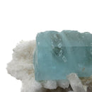 Aquamarine (Beryl) with Muscovite on Feldspar - Specimen