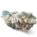 Aquamarine (Beryl) with Muscovite on Feldspar - Specimen
