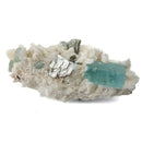 Aquamarine (Beryl) with Muscovite on Feldspar - Specimen