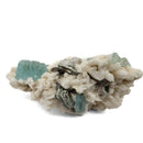 Aquamarine (Beryl) with Muscovite on Feldspar - Specimen