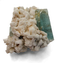 Aquamarine (Beryl) with Muscovite on Feldspar - Specimen