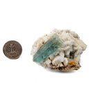 Aquamarine (Beryl) with Muscovite on Feldspar - Specimen