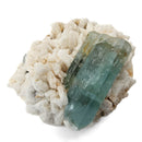 Aquamarine (Beryl) with Muscovite on Feldspar - Specimen