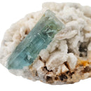 Aquamarine (Beryl) with Muscovite on Feldspar - Specimen