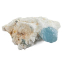 Aquamarine (Beryl) with Muscovite on Feldspar - Specimen