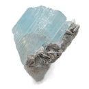 Aquamarine (Beryl) with Muscovite on Feldspar - Specimen