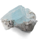 Aquamarine (Beryl) with Muscovite on Feldspar - Specimen