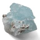 Aquamarine (Beryl) with Muscovite on Feldspar - Specimen