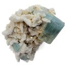Aquamarine (Beryl) with Muscovite on Feldspar - Specimen