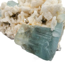 Aquamarine (Beryl) with Muscovite on Feldspar - Specimen