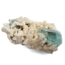 Aquamarine (Beryl) with Muscovite on Feldspar - Specimen
